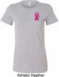Breast Cancer Pink Ribbon Pin Pocket Print Ladies Longer Length Shirt