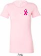 Breast Cancer Pink Ribbon Pin Pocket Print Ladies Longer Length Shirt