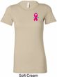 Breast Cancer Pink Ribbon Pin Pocket Print Ladies Longer Length Shirt