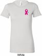 Breast Cancer Pink Ribbon Pin Pocket Print Ladies Longer Length Shirt