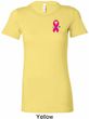 Breast Cancer Pink Ribbon Pin Pocket Print Ladies Longer Length Shirt