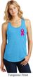 Breast Cancer Pink Ribbon Pin Pocket Print Ladies Racerback Tank Top