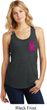 Breast Cancer Pink Ribbon Pin Pocket Print Ladies Racerback Tank Top