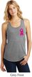 Breast Cancer Pink Ribbon Pin Pocket Print Ladies Racerback Tank Top