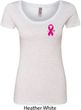 Breast Cancer Pink Ribbon Pin Pocket Print Ladies Scoop Neck Shirt