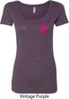 Breast Cancer Pink Ribbon Pin Pocket Print Ladies Scoop Neck Shirt