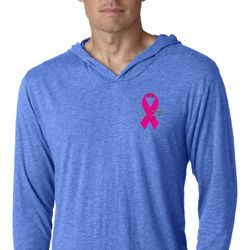 Breast Cancer Pink Ribbon Pin Pocket Print Lightweight Hoodie Shirt