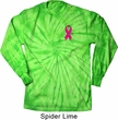 Breast Cancer Pink Ribbon Pin Pocket Print Long Sleeve Tie Dye Shirt