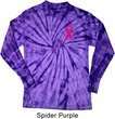 Breast Cancer Pink Ribbon Pin Pocket Print Long Sleeve Tie Dye Shirt