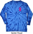 Breast Cancer Pink Ribbon Pin Pocket Print Long Sleeve Tie Dye Shirt