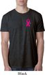 Breast Cancer Pink Ribbon Pin Pocket Print Mens Burnout Shirt