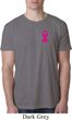 Breast Cancer Pink Ribbon Pin Pocket Print Mens Burnout Shirt