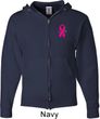 Breast Cancer Pink Ribbon Pin Pocket Print Mens Full Zip Hoodie