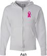 Breast Cancer Pink Ribbon Pin Pocket Print Mens Full Zip Hoodie