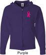 Breast Cancer Pink Ribbon Pin Pocket Print Mens Full Zip Hoodie