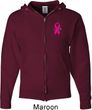 Breast Cancer Pink Ribbon Pin Pocket Print Mens Full Zip Hoodie