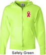 Breast Cancer Pink Ribbon Pin Pocket Print Mens Full Zip Hoodie