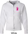 Breast Cancer Pink Ribbon Pin Pocket Print Mens Full Zip Hoodie