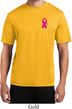 Breast Cancer Pink Ribbon Pin Pocket Print Mens Moisture Wicking Shirt