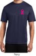 Breast Cancer Pink Ribbon Pin Pocket Print Mens Moisture Wicking Shirt
