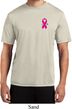 Breast Cancer Pink Ribbon Pin Pocket Print Mens Moisture Wicking Shirt