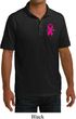 Breast Cancer Pink Ribbon Pin Pocket Print Mens Pique Polo Shirt