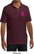 Breast Cancer Pink Ribbon Pin Pocket Print Mens Pique Polo Shirt