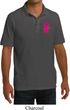 Breast Cancer Pink Ribbon Pin Pocket Print Mens Pique Polo Shirt