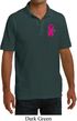 Breast Cancer Pink Ribbon Pin Pocket Print Mens Pique Polo Shirt