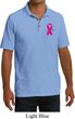 Breast Cancer Pink Ribbon Pin Pocket Print Mens Pique Polo Shirt