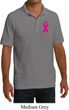 Breast Cancer Pink Ribbon Pin Pocket Print Mens Pique Polo Shirt