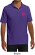 Breast Cancer Pink Ribbon Pin Pocket Print Mens Pique Polo Shirt