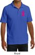Breast Cancer Pink Ribbon Pin Pocket Print Mens Pique Polo Shirt