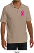 Breast Cancer Pink Ribbon Pin Pocket Print Mens Pique Polo Shirt