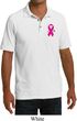 Breast Cancer Pink Ribbon Pin Pocket Print Mens Pique Polo Shirt