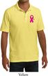 Breast Cancer Pink Ribbon Pin Pocket Print Mens Pique Polo Shirt