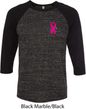 Breast Cancer Pink Ribbon Pin Pocket Print Mens Raglan Shirt