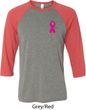 Breast Cancer Pink Ribbon Pin Pocket Print Mens Raglan Shirt