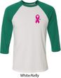 Breast Cancer Pink Ribbon Pin Pocket Print Mens Raglan Shirt