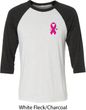 Breast Cancer Pink Ribbon Pin Pocket Print Mens Raglan Shirt