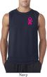 Breast Cancer Pink Ribbon Pin Pocket Print Mens Sleeveless Shirt