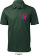 Breast Cancer Pink Ribbon Pin Pocket Print Mens Textured Polo Shirt