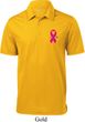 Breast Cancer Pink Ribbon Pin Pocket Print Mens Textured Polo Shirt