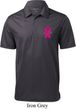 Breast Cancer Pink Ribbon Pin Pocket Print Mens Textured Polo Shirt