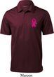 Breast Cancer Pink Ribbon Pin Pocket Print Mens Textured Polo Shirt