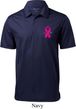 Breast Cancer Pink Ribbon Pin Pocket Print Mens Textured Polo Shirt