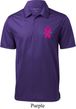 Breast Cancer Pink Ribbon Pin Pocket Print Mens Textured Polo Shirt