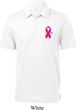 Breast Cancer Pink Ribbon Pin Pocket Print Mens Textured Polo Shirt