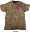 Breast Cancer Pink Ribbon Pin Pocket Print Mineral Tie Dye Shirt
