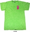 Breast Cancer Pink Ribbon Pin Pocket Print Mineral Tie Dye Shirt